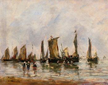 尤金 佈丹 Fishing Boats at Berck